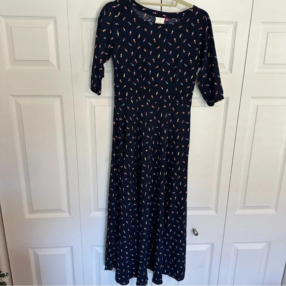Neeru Kumar Navy With Colorful Popsicles Print Midi Dress Size Small - Picture 4 of 15